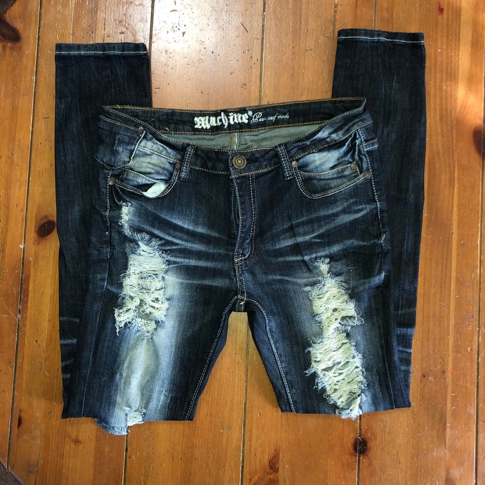 Machine Distressed Jeans